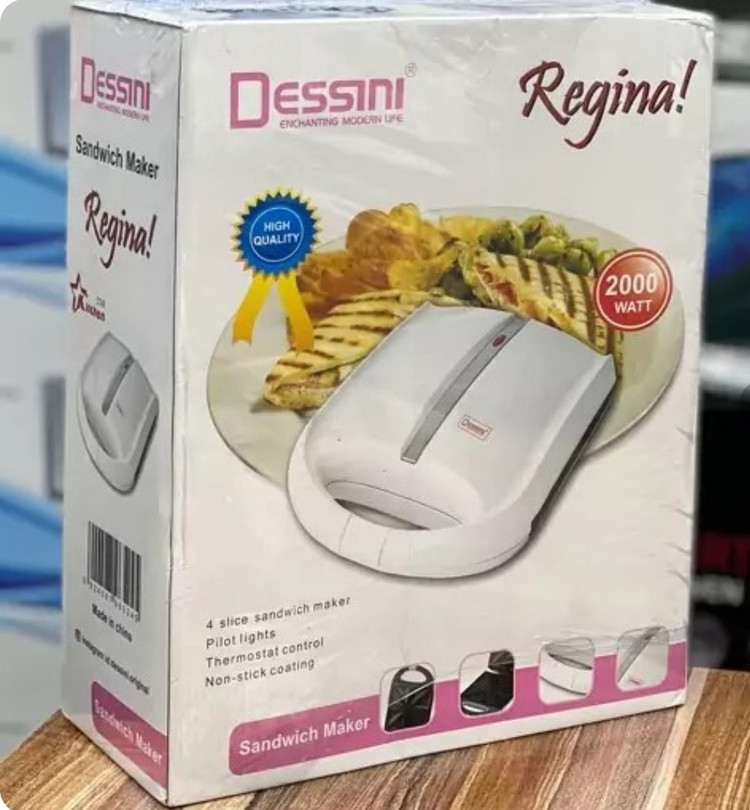 ساندویچ ساز دسینی مدل Regina – توان بالا 2000 وات، 4 خانه، روکش نچسب
