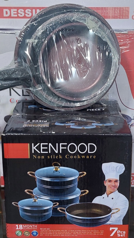 سرویس قابلمه و تابه کامل Kenfood – ست ۱۴ پارچه گرانیتی، مدل 55CODE